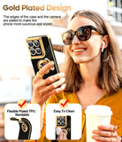 LeYi for Moto G Stylus 5G 2025 Case: with 1 Pack Tempered Glass Screen Protector and Rotatable Ring Holder Magnetic Kickstand, Plating Rose Gold Edge Case