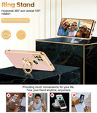 LeYi for Moto G Stylus 5G 2021 Case: with 2 Pack Tempered Glass Screen Protector and Rotatable Ring Holder Magnetic Kickstand, Plating Rose Gold Edge Case