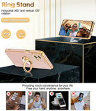 LeYi for Moto G Stylus 5G 2023 Case: with 2 Pack Tempered Glass Screen Protector and Rotatable Ring Holder Magnetic Kickstand, Plating Rose Gold Edge Case
