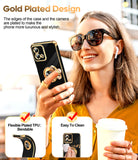 LeYi for Moto G Stylus 5G 2023 Case: with 2 Pack Tempered Glass Screen Protector and Rotatable Ring Holder Magnetic Kickstand, Plating Rose Gold Edge Case