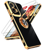 LeYi for Moto G Stylus 5G 2024 Case: with 2 Pack Tempered Glass Screen Protector and Rotatable Ring Holder Magnetic Kickstand, Plating Rose Gold Edge Case