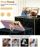 LeYi for Moto G Stylus 5G 2024 Case: with 2 Pack Tempered Glass Screen Protector and Rotatable Ring Holder Magnetic Kickstand, Plating Rose Gold Edge Case