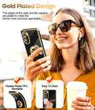 LeYi for Moto G Stylus 5G 2022 Case: with 2 Pack Tempered Glass Screen Protector and Rotatable Ring Holder Magnetic Kickstand, Plating Rose Gold Edge Case
