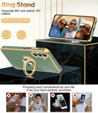 LeYi for Samsung Galaxy A16 5G Case: with 2 Pack Tempered Glass Screen Protector and Rotatable Ring Holder Magnetic Kickstand, Plating Rose Gold Edge Case