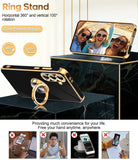 LeYi for Samsung Galaxy S24 FE 5G Case: with 2 Pack Tempered Glass Screen Protector and Rotatable Ring Holder Magnetic Kickstand, Plating Rose Gold Edge Case