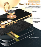 LeYi for Samsung Galaxy S26 FE Case: with 2 Pack Tempered Glass Screen Protector and Rotatable Ring Holder Magnetic Kickstand, Plating Rose Gold Edge Cas