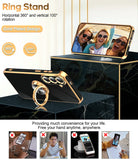 LeYi for Samsung Galaxy S26 FE Case: with 2 Pack Tempered Glass Screen Protector and Rotatable Ring Holder Magnetic Kickstand, Plating Rose Gold Edge Cas