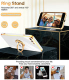 LeYi for iPhone 7/8 Plus Case: Rotatable Ring Holder Magnetic Kickstand, Plating Rose Gold Edge Case