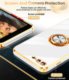 LeYi for iPhone 7/8 Plus Case: Rotatable Ring Holder Magnetic Kickstand, Plating Rose Gold Edge Case