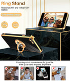 LeYi for iphone 7/8/SE Case: with 2 Pack Tempered Glass Screen Protector and Rotatable Ring Holder Magnetic Kickstand, Plating Rose Gold Edge Case