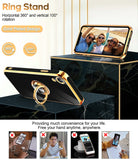 LeYi for iPhone XR Case: with 2 Pack Tempered Glass Screen Protector and Rotatable Ring Holder Magnetic Kickstand, Plating Rose Gold Edge Case