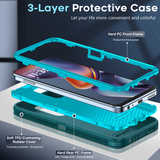 LeYi for Moto-G-5G-2025 Case with Screen Protector X1, Moto G 5G 2025 Case 3 in 1 Rugged Shockproof Android Cover Funda para Moto G2025