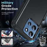 LeYi for Moto-G-5G-2025 Case with Screen Protector X1, Moto G 5G 2025 Case 3 in 1 Rugged Shockproof Android Cover Funda para Moto G2025
