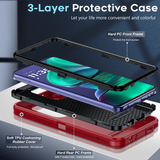 LeYi for Moto-Stylus-5G-2025 Case with Screen Protector X1, Moto Stylus 5G 2025 Case 3 in 1 Rugged Shockproof Android Cover Funda Stylus 5G 2025