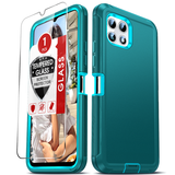 LeYi for TCL-Revvl-7 with Screen Protector X1, TCL Revvl 7 Case 3 in 1 Rugged Shockproof Android Cover Funda Revvl7