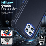 LeYi for TCL-Revvl-7 with Screen Protector X1, TCL Revvl 7 Case 3 in 1 Rugged Shockproof Android Cover Funda Revvl7
