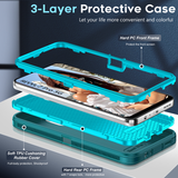 LeYi for TCL-Revvl-7-Pro with Screen Protector X1, TCL Revvl 7 Pro Case 3 in 1 Rugged Shockproof Android Cover Funda Revvl 7Pro