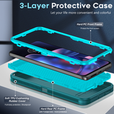 LeYi for Moto-Edge-2022 Case, Moto Edge 2022 Case 3 in 1 Rugged Shockproof Android Cover Funda para Moto Edge2022