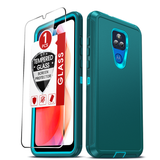 LeYi for Moto-Play-2021 Case with Screen Protector X1, Moto Play 2021 Case 3 in 1 Rugged Shockproof Android Cover Funda para Play 2021