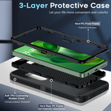 LeYi for Moto-Power-5G-2025 Case with Screen Protector X1, Moto Power 5G 2025 Case 3 in 1 Rugged Shockproof Android Cover Funda Power 5G 2025