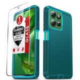 LeYi for Moto-Power-5G-2025 Case with Screen Protector X1, Moto Power 5G 2025 Case 3 in 1 Rugged Shockproof Android Cover Funda Power 5G 2025