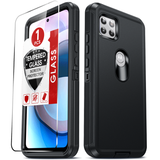 LeYi for Moto-One-5G-Ace Case with Screen Protector X1, Moto One 5G Ace Case 3 in 1 Rugged Shockproof Android Cover Funda para One 5G Ace
