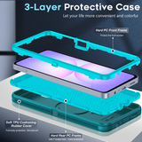 LeYi for Samsung-Galaxy-A07 Case with Screen Protector X1, Samsung Galaxy A07 Case 3 in 1 Rugged Shockproof Android Cover Funda A07