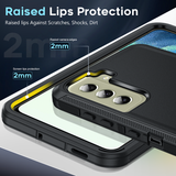 LeYi for Samsung-Galaxy-S21-FE Case with Screen Protector X1, Samsung Galaxy S21 FE Case 3 in 1 Rugged Shockproof Android Cover Funda S21FE