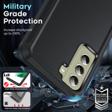 LeYi for Samsung-Galaxy-S21-FE Case with Screen Protector X1, Samsung Galaxy S21 FE Case 3 in 1 Rugged Shockproof Android Cover Funda S21FE