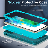 LeYi for Samsung-Galaxy-S21-FE Case with Screen Protector X1, Samsung Galaxy S21 FE Case 3 in 1 Rugged Shockproof Android Cover Funda S21FE