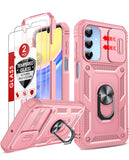 LeYi Samsung A15 5G Phone Case: A15 5G Screen Protector, Magnetic Rotatable Kickstand, Heavy Duty Shockproof