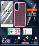 LeYi for Galaxy A14-5G Phone Case, with Screen Protector for Women, Dual Layer Protective Hard PC Back & Soft Bumper Resilient Shock Absorb Case for Samsung A14 Case