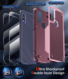 LeYi for Moto G-Play-2023 Case, with Screen Protector for Women, Dual Layer Protective Hard PC Back & Soft Bumper Resilient Shock Absorb Case for Motorola G Play 2023 Case