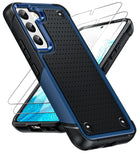 LeYi for Samsung Galaxy S22 5G Case with Screen Protector, Dual Layer Shockproof Protective Hard PC Back & Soft Bumper Resilient Shock Absorb Case for Samsung S22