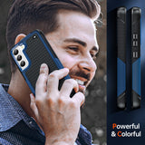 LeYi for Samsung Galaxy S22 5G Case with Screen Protector, Dual Layer Shockproof Protective Hard PC Back & Soft Bumper Resilient Shock Absorb Case for Samsung S22