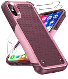 LeYi for iPhone X/XS Case with Screen Protector, Dual Layer Protective Hard PC Back & Soft Bumper Resilient Shock Absorb Case Cover for iPhone X/XS Phone