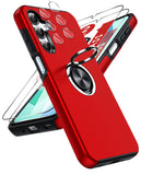 LeYi for Samsung Galaxy A16 5G Case with Glass Screen Protector and Lens Protector, Shockproof Heavy Duty Protective Slim Fit Samsung Galaxy A16 5G Cell Phone Case Cover with Rotatable Ring Holder Magnetic Kickstand for Women