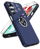 LeYi for Samsung Galaxy A16 5G Case with Glass Screen Protector and Lens Protector, Shockproof Heavy Duty Protective Slim Fit Samsung Galaxy A16 5G Cell Phone Case Cover with Rotatable Ring Holder Magnetic Kickstand for Women