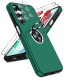 LeYi for Samsung Galaxy A16 5G Case with Glass Screen Protector and Lens Protector, Shockproof Heavy Duty Protective Slim Fit Samsung Galaxy A16 5G Cell Phone Case Cover with Rotatable Ring Holder Magnetic Kickstand for Women