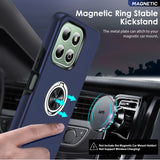 LeYi for Honor X6b 4G Case with Glass Screen Protector, Shockproof Heavy Duty Protective Slim Fit Honor X6b 4G Cell Phone Case Cover with Rotatable Ring Holder Magnetic Kickstand for Women