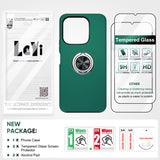 LeYi for Honor X6b 4G Case with Glass Screen Protector, Shockproof Heavy Duty Protective Slim Fit Honor X6b 4G Cell Phone Case Cover with Rotatable Ring Holder Magnetic Kickstand for Women