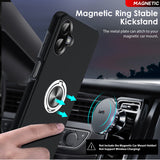 LeYi for Samsung Galaxy A07 4G Case with Glass Screen Protector and Lens Protector, Shockproof Heavy Duty Protective Slim Fit Samsung Galaxy A07 4G Cell Phone Case Cover with Rotatable Ring Holder Magnetic Kickstand for Women