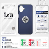 LeYi for Samsung Galaxy A07 4G Case with Glass Screen Protector and Lens Protector, Shockproof Heavy Duty Protective Slim Fit Samsung Galaxy A07 4G Cell Phone Case Cover with Rotatable Ring Holder Magnetic Kickstand for Women