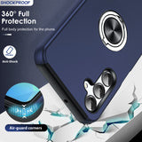 LeYi for Samsung Galaxy A16 5G Case with Glass Screen Protector and Lens Protector, Shockproof Heavy Duty Protective Slim Fit Samsung Galaxy A16 5G Cell Phone Case Cover with Rotatable Ring Holder Magnetic Kickstand for Women