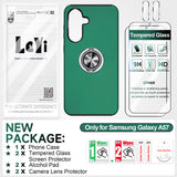 LeYi for Samsung Galaxy A57 5G Case with Glass Screen Protector and Lens Protector, Shockproof Heavy Duty Protective Slim Fit Samsung Galaxy A57 5G Cell Phone Case Cover with Rotatable Ring Holder Magnetic Kickstand for Women