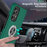 LeYi for Samsung Galaxy A53 5G Case with Glass Screen Protector, Shockproof Heavy Duty Protective Slim Fit Samsung Galaxy A53 5G Cell Phone Case Cover with Rotatable Ring Holder Magnetic Kickstand for Women