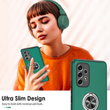 LeYi for Samsung Galaxy A53 5G Case with Glass Screen Protector, Shockproof Heavy Duty Protective Slim Fit Samsung Galaxy A53 5G Cell Phone Case Cover with Rotatable Ring Holder Magnetic Kickstand for Women