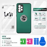 LeYi for Samsung Galaxy A53 5G Case with Glass Screen Protector, Shockproof Heavy Duty Protective Slim Fit Samsung Galaxy A53 5G Cell Phone Case Cover with Rotatable Ring Holder Magnetic Kickstand for Women