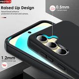 LeYi for Samsung Galaxy S24 FE Case with Glass Screen Protector, Shockproof Heavy Duty Protective Slim Fit Samsung Galaxy S24 FE Cell Phone Case Cover with Rotatable Ring Holder Magnetic Kickstand for Women