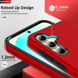 LeYi for Samsung Galaxy S24 FE Case with Glass Screen Protector, Shockproof Heavy Duty Protective Slim Fit Samsung Galaxy S24 FE Cell Phone Case Cover with Rotatable Ring Holder Magnetic Kickstand for Women